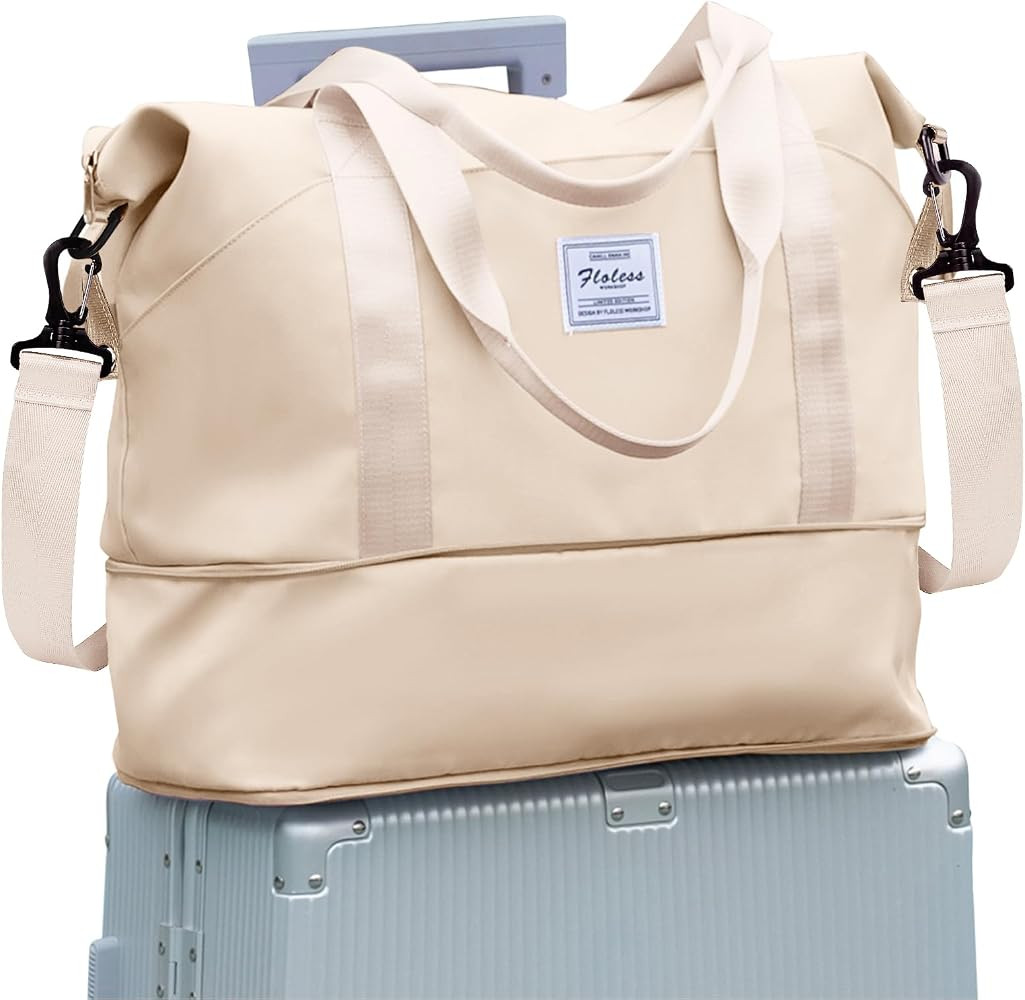 Travel Duffel Bag, Sports Tote Gym Bag, Shoulder Weekender Overnight Bag for Women | Amazon (US)