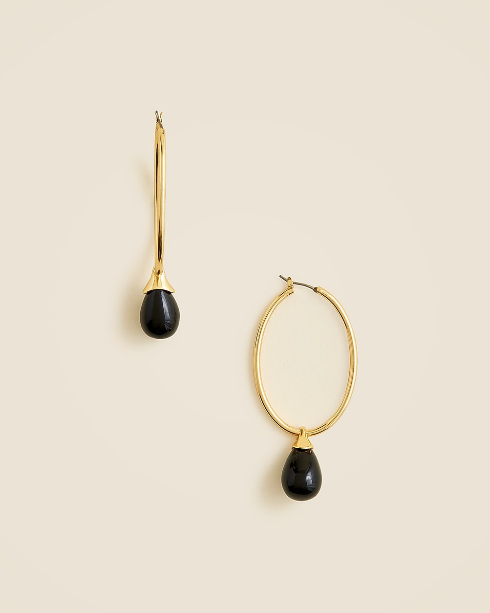 Beaded oval hoop earrings | J. Crew US