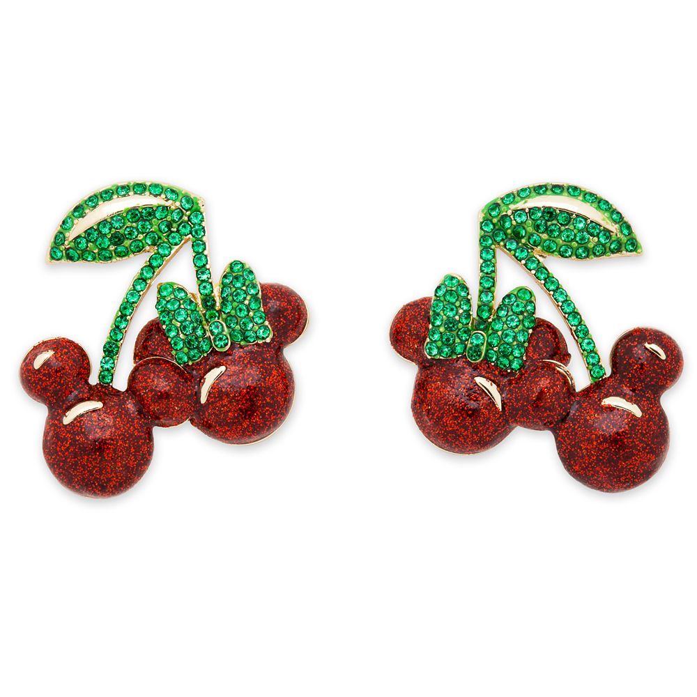 Mickey and Minnie Mouse Icon Cherry Earrings from BaubleBar | Disney Store