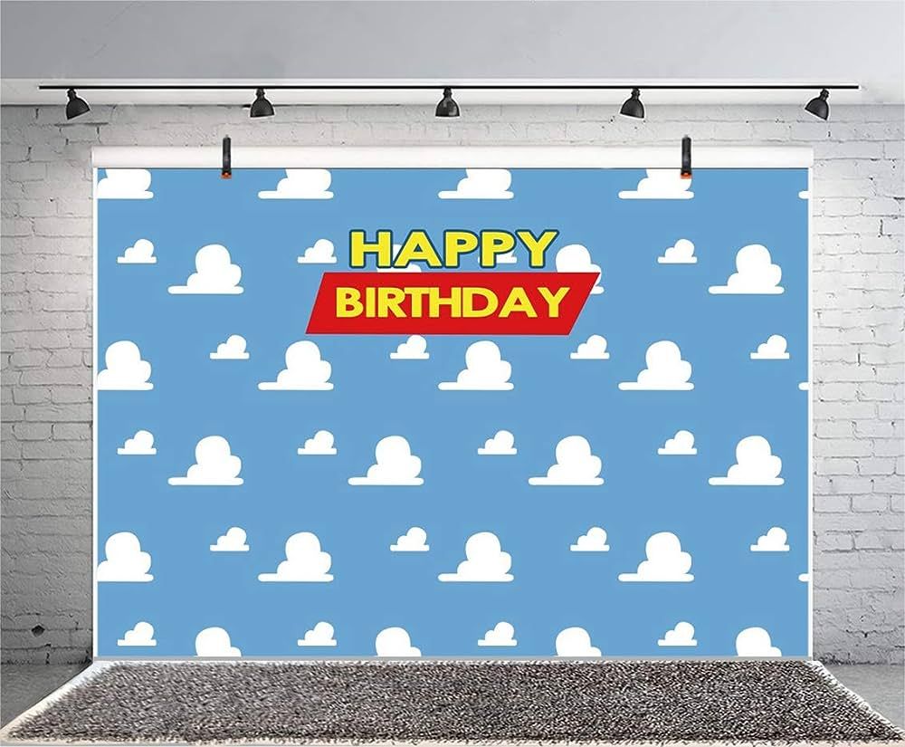 Leyiyi 5x3ft Kids Happy Birthday Photography Background Watercolor Banner Seamless Retro Airplane... | Amazon (US)