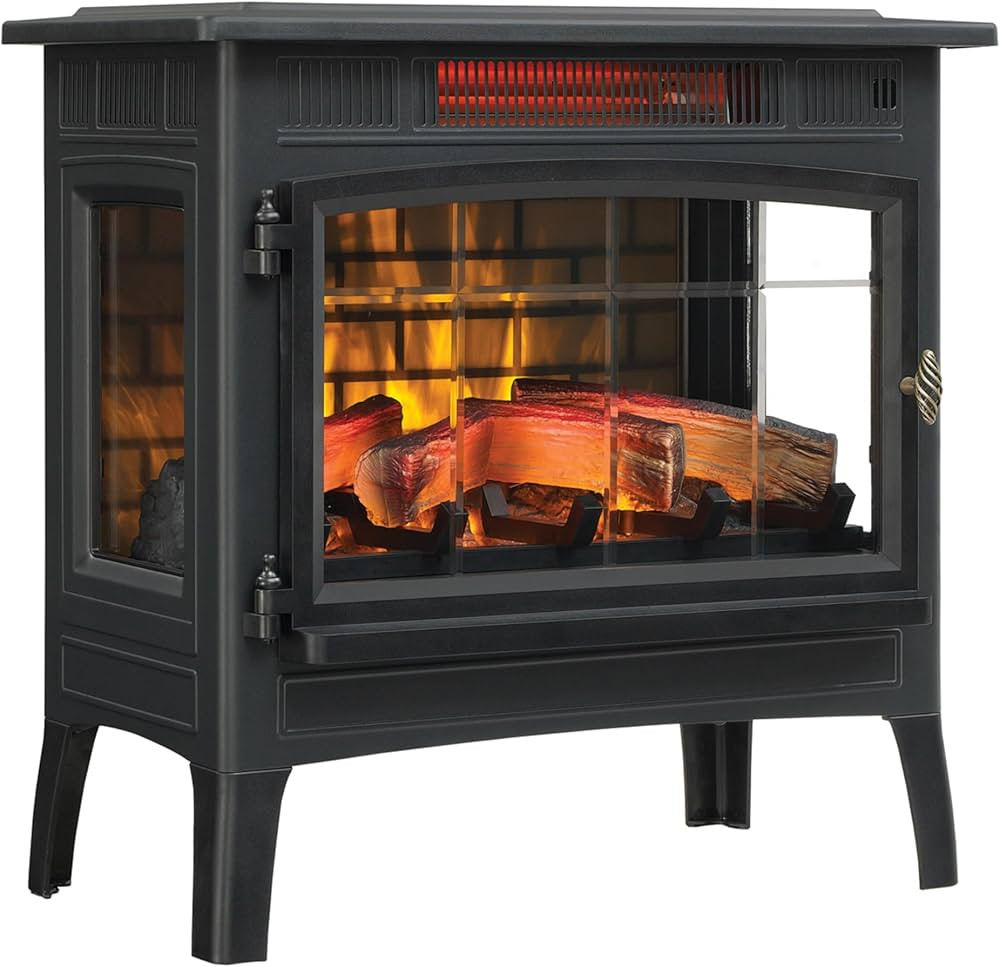 Duraflame Electric Infrared Quartz Fireplace Stove with 3D Flame Effect, Black | Amazon (US)