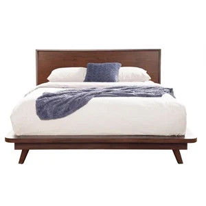 Alpine Furniture Gramercy Standard King Wood Platform Bed in Walnut | Homesquare