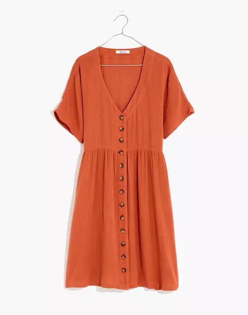 Lightspun Button-Front Mini Dress | Madewell