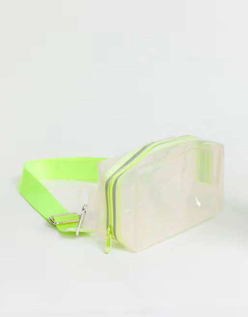 ASOS DESIGN sling bag in plastic with neon detail | ASOS US