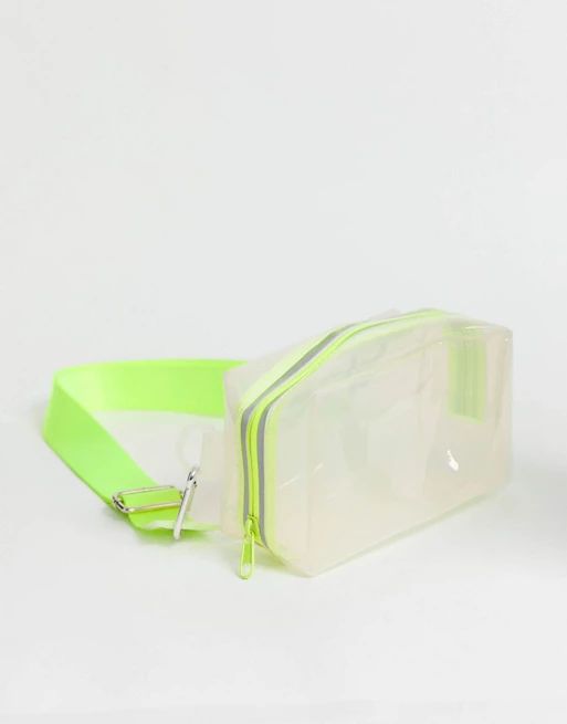 ASOS DESIGN sling bag in plastic with neon detail | ASOS US