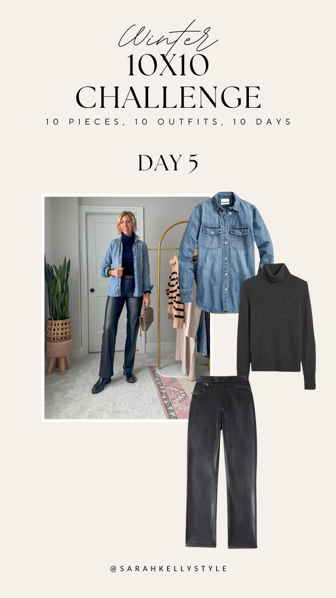 Winter 10x10 Challenge - 10 pieces, 10 outfits, 10 days - Wide Leg Jeans, High Rise Straight Jeans, Vegan Leather Straight Pants, Bouclé Cardigan, Oversized Wool-Cotton Sweater, Lightweight Cashmere Turtleneck Sweater, Mid Rise Straight Jeans, Stripe Sweater, Oversized Knitted Coat, Chambray Shirt

#LTKover40 #LTKSeasonal #LTKstyletip