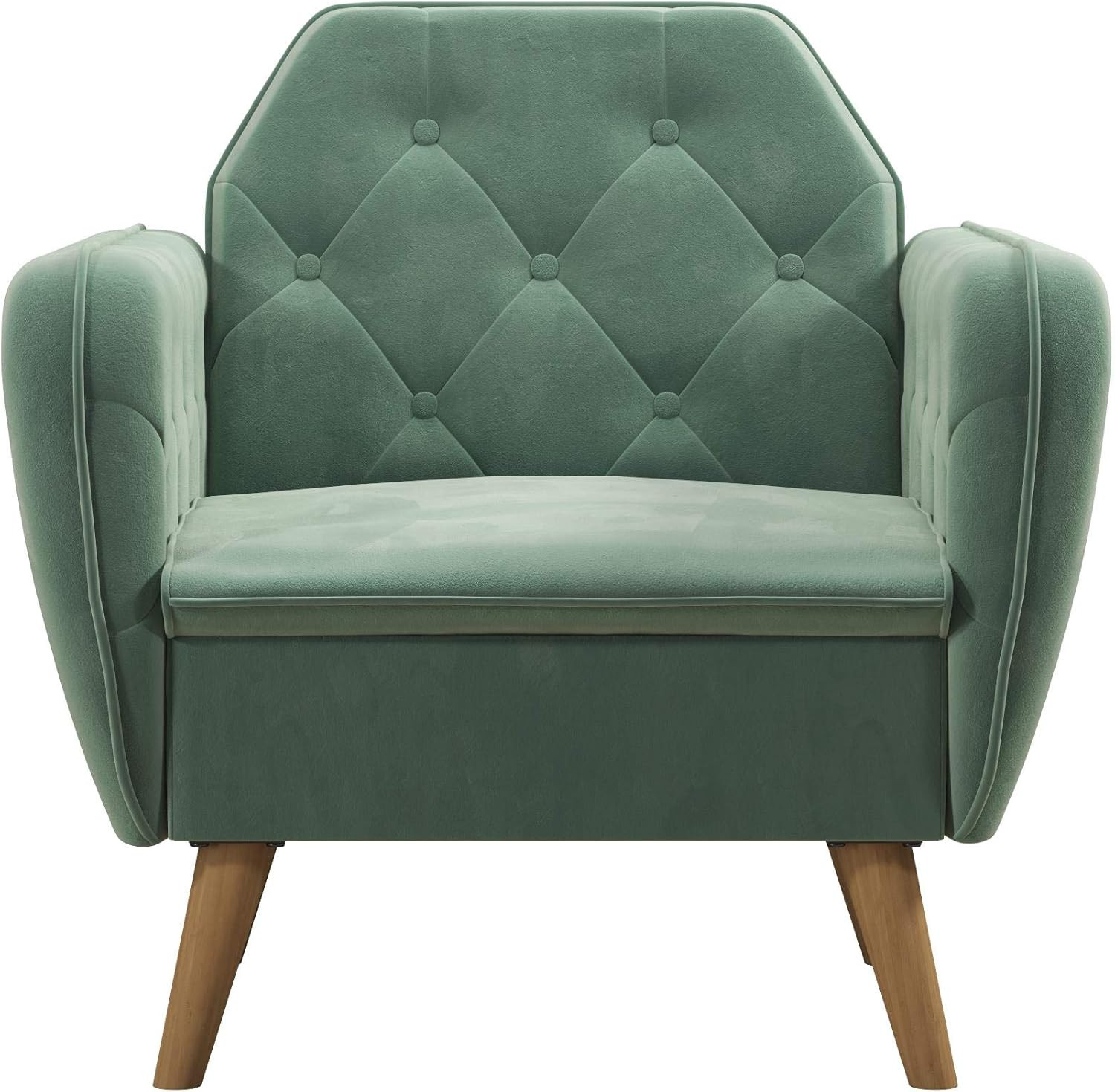 Novogratz Tallulah Memory Foam Arm, Light Green Velvet Accent Chair, | Amazon (US)