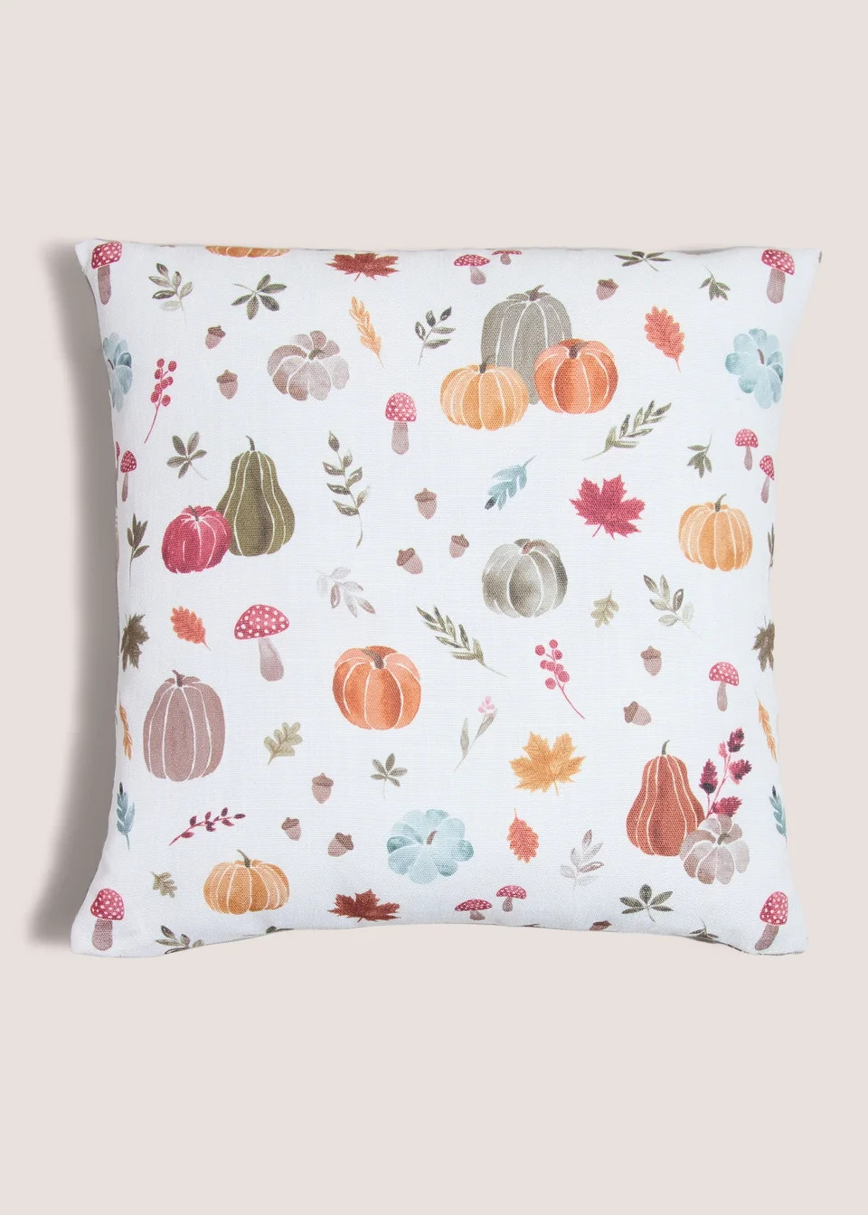 White Pumpkin Printed Cushion (43cm x 43cm) | Matalan (UK)