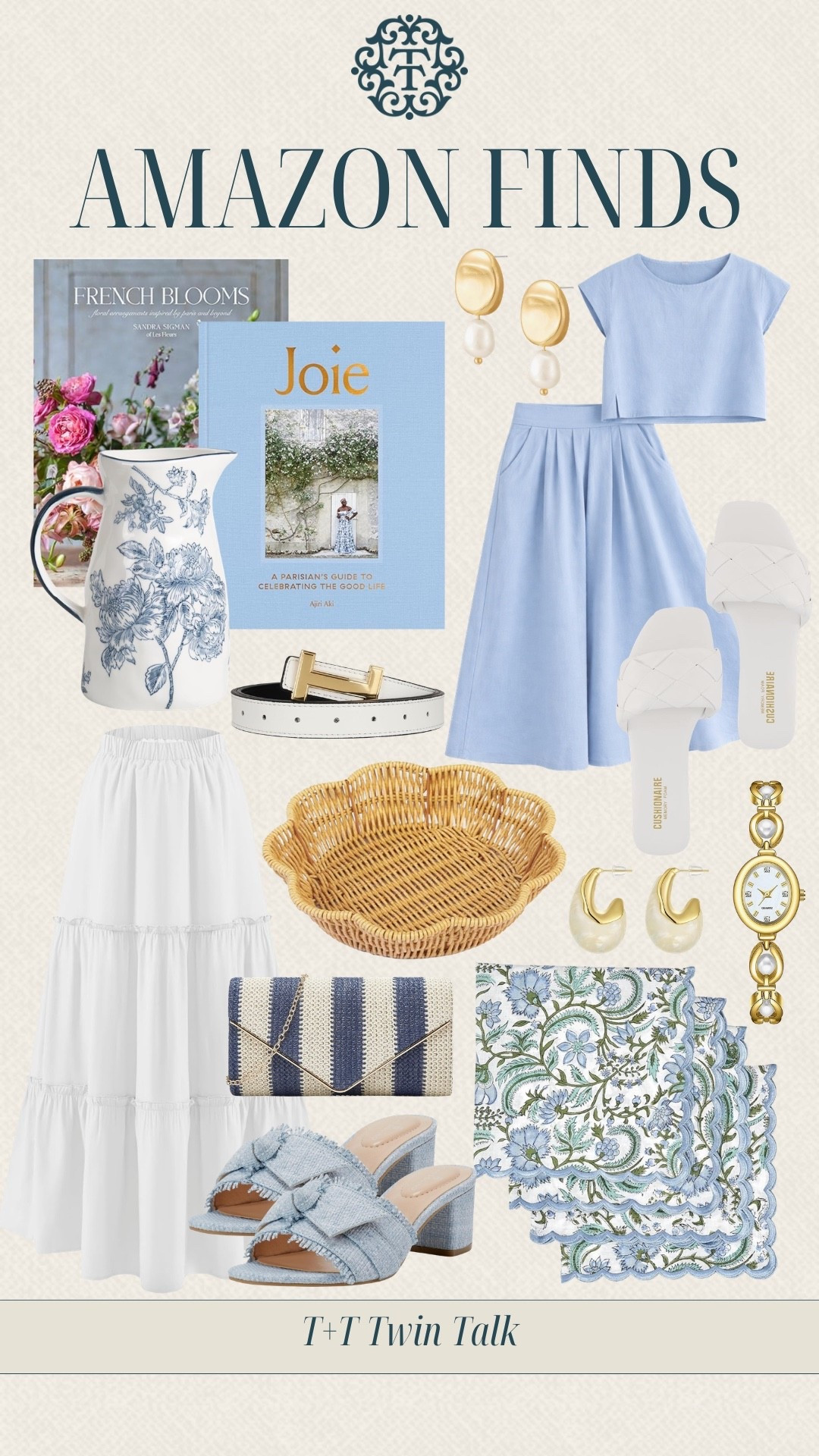 Recent Amazon finds we are loving! Coffee table books, floral vases, and patterned napkins to spruce up your home decor. A cute maxi skirt, great earrings, and simple sandals that you’ll want to add to your closet!

#LTKMidsize #LTKOver40 #LTKSeasonal