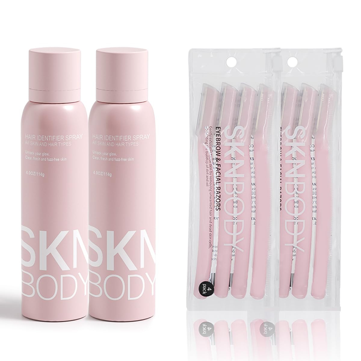 SKNBODY Hair Identifier Spray with Dermaplaner Set 2 Pack, Facial Hair Removal Kit with 4 Razors ... | Amazon (US)
