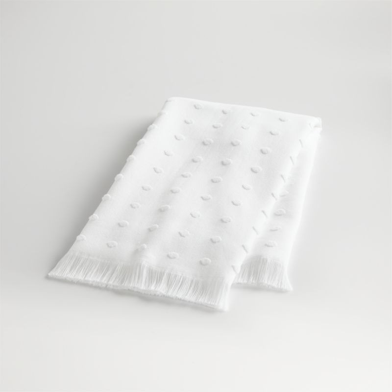 Dotty Organic White Guest Towel + Reviews | Crate & Barrel | Crate & Barrel