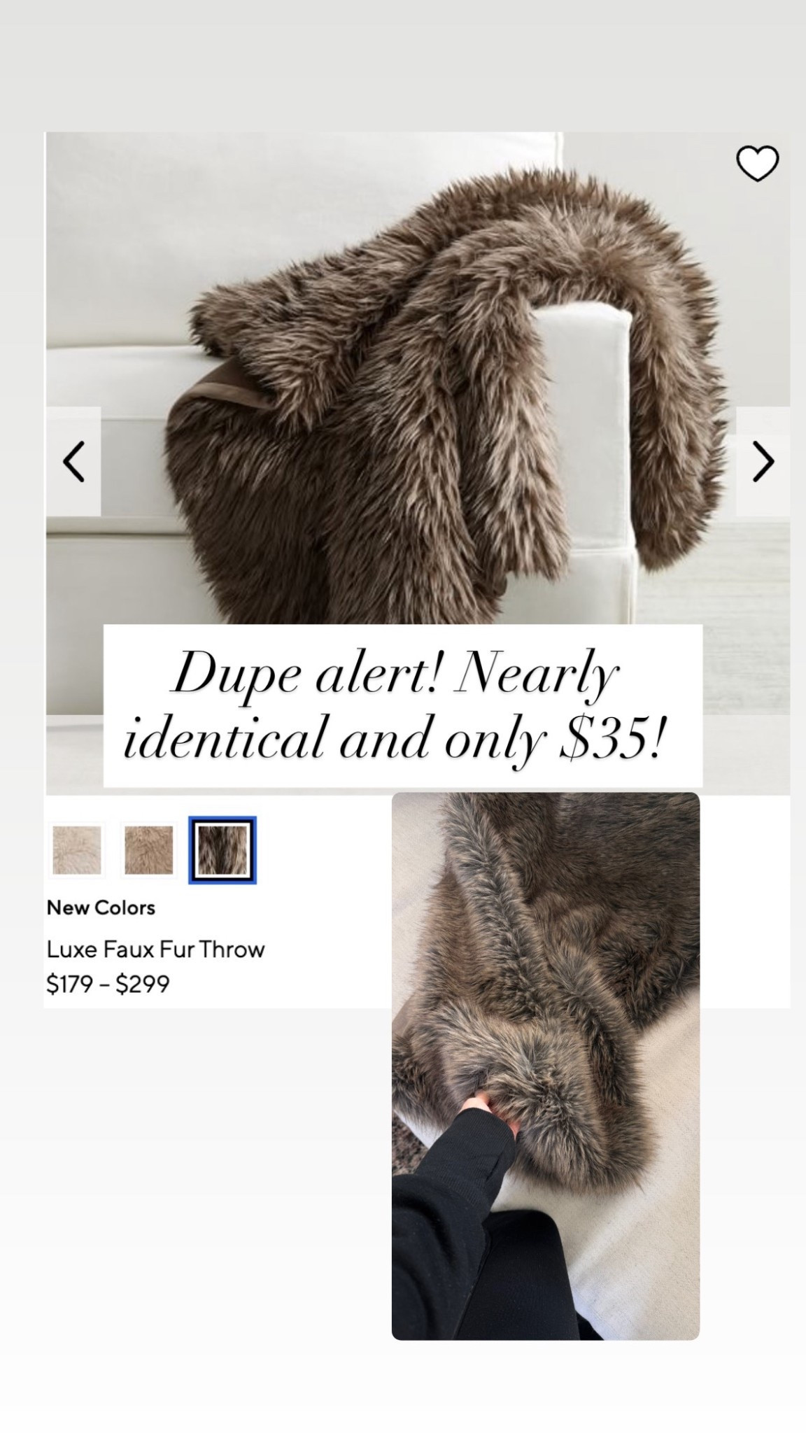 I found the most perfect dupe! This for trial is a fraction of the cost that only $35. It’s fluffy and lays perfect over a sofa, but the underneath side is so soft that my family fights for it. 

#LTKHome #LTKSaleAlert #LTKFindsUnder50