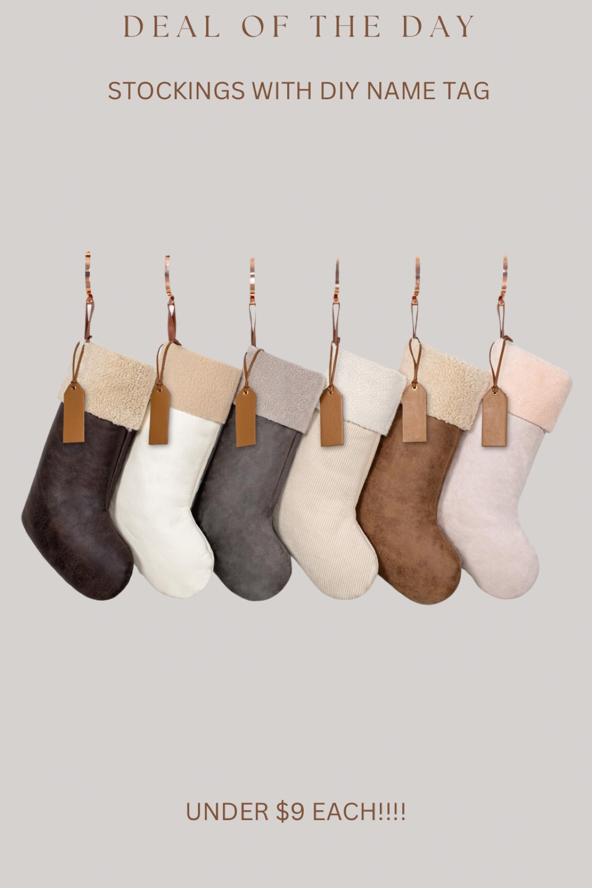 Stunning neutral stockings that come with DIY name tag!!! On sale for $9 each! 🎄😍

#LTKHome #LTKSeasonal #LTKHoliday