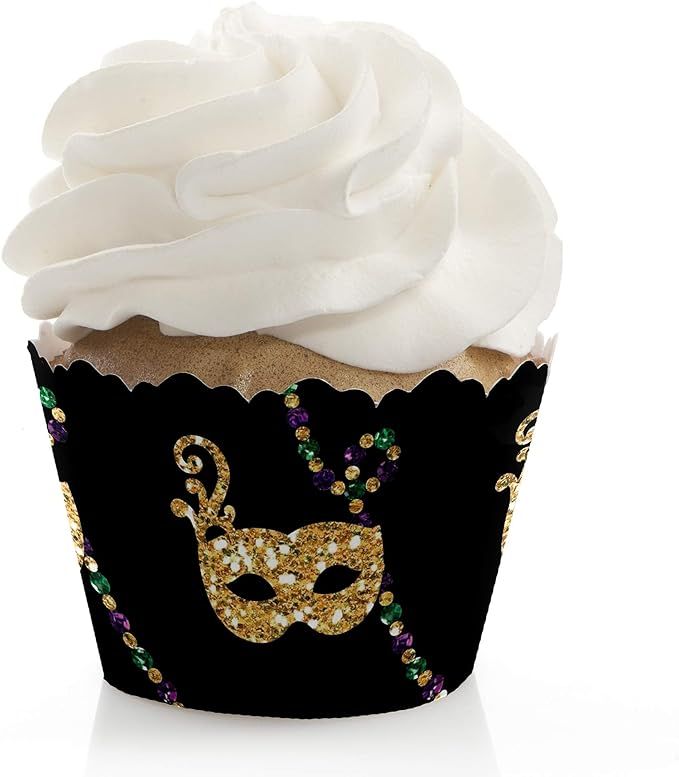 Mardi Gras - Masquerade Party Decorations - Party Cupcake Wrappers - Set of 12 | Amazon (US)