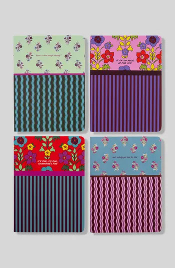Furbish Stitched Notebook Set of 4 - Floral Stripes | Nordstrom | Nordstrom