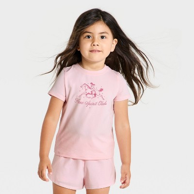 Toddler Girls' Graphic Active T-Shirt - All In Motion™ Pink 5T | Target