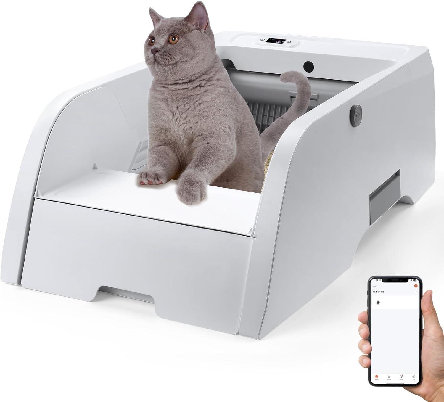 Self Cleaning Litter Box, Automatic Cat Litter Box Self Cleaning, Hands-Free Cleanup Less Trackin... | Amazon (US)