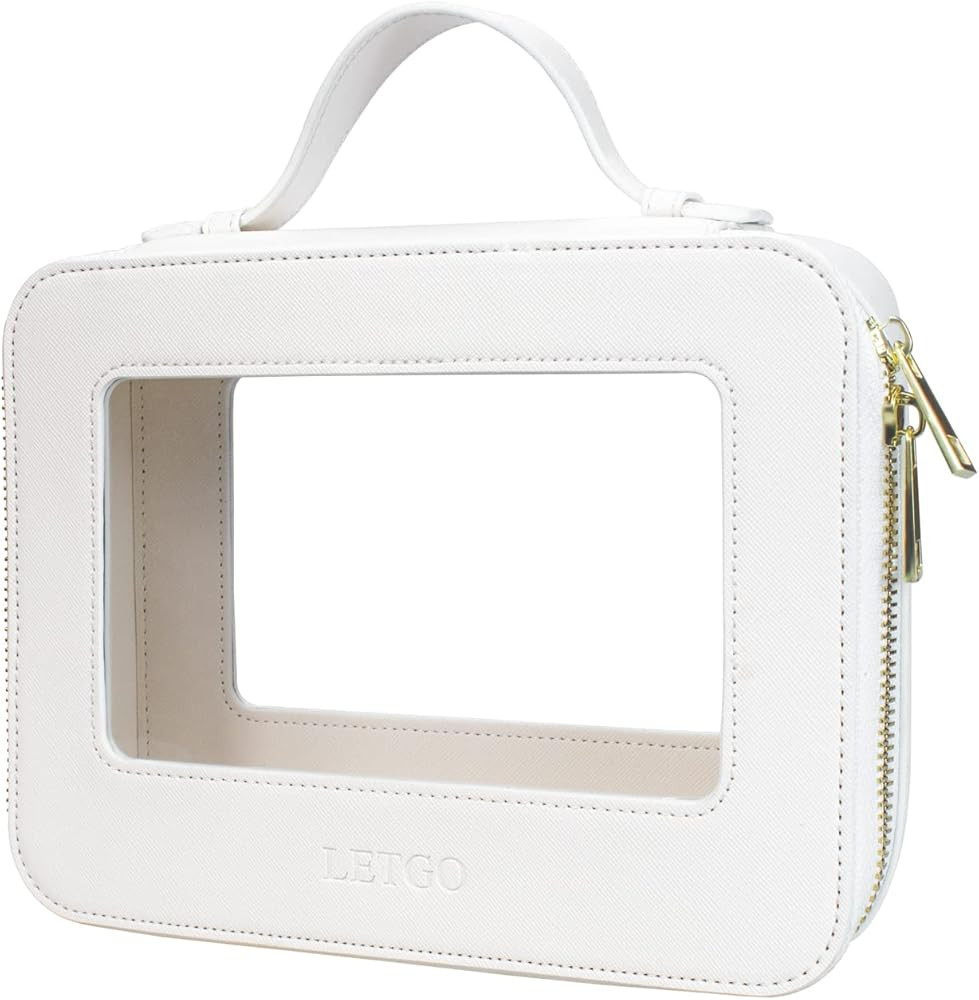 LETGO Clear Makeup Bags, TSA Approved Toiletry Bag with Zipper, Clear Makeup Organizer Fit Carry-... | Amazon (US)