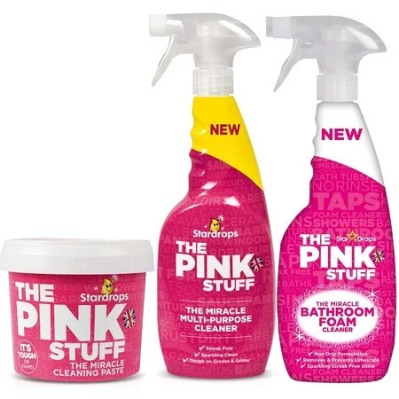 Stardrops - The Pink Stuff - The Miracle Cleaning Paste Multi-Purpose Spray And Bathroom Foam 3-Pack Bundle (1 Cleaning Paste 1 Multi-Purpose Spray 1 Bathroom Foam) | Walmart (US)