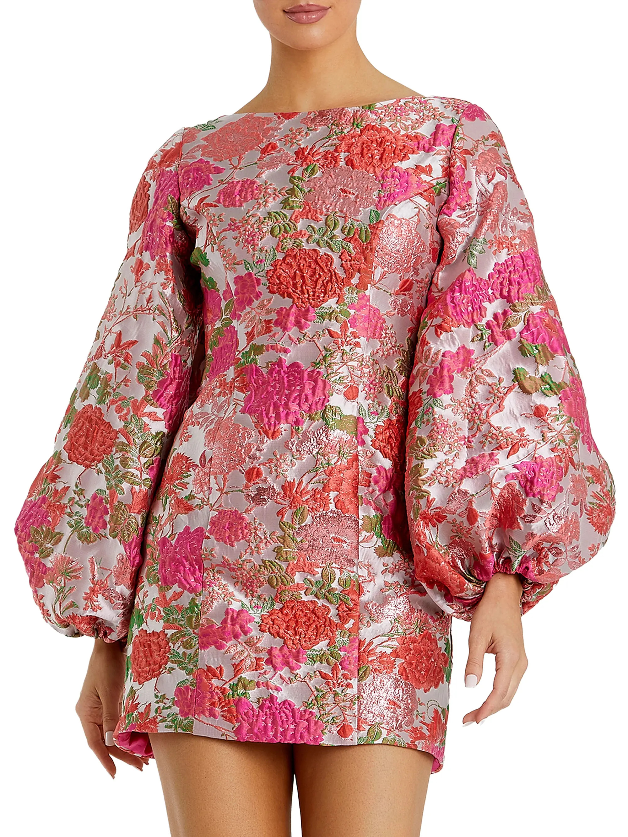 Ieena 2 Brocade Balloon-Sleeve Minidress | Saks Fifth Avenue