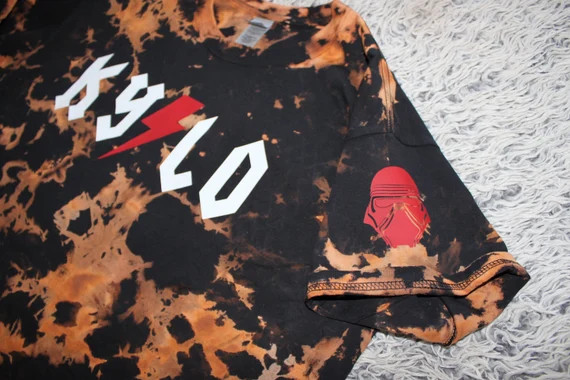 Kylo Ren AC DC Style  Reverse Tie Dyed Shirt/ Star Wars | Etsy | Etsy (US)
