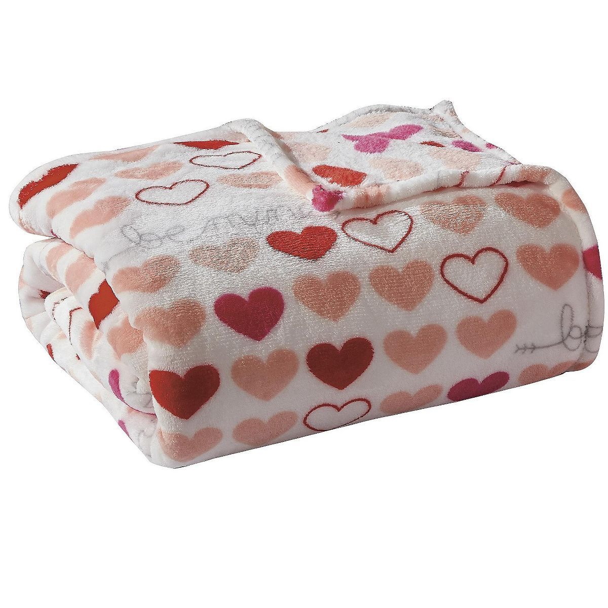 Kate Aurora Valentine's Day "Be Mine" Hearts Ultra Soft & Plush Accent Throw Blanket - 50 In W X ... | Target