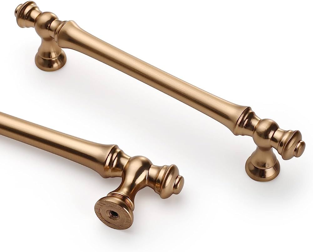 Asidrama 10 Pack 5 Inch(128mm) Champagne Bronze Kitchen Cabinet Handles,Brushed Brass Cabinet Pul... | Amazon (US)