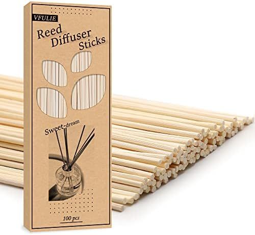 VFULIE 100PCS Reed Diffuser Sticks, 10 Inch Natural Rattan Wood Sticks Essential Oil Aroma Diffus... | Amazon (US)