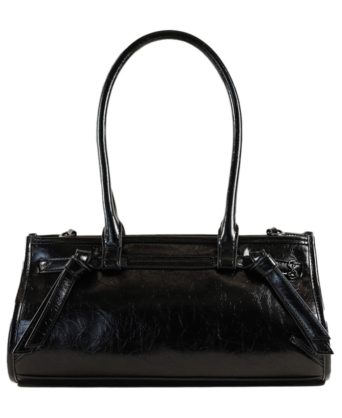 Sam & Libby Onyx Belted Satchel Bag - Black | Macy's