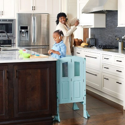 Martha Stewart Kitchen Helper by Guidecraft - Mint: Adjustable, Foldable Kids' Wooden Montessori Toddler Tower, Kitchen Step Stool | Target