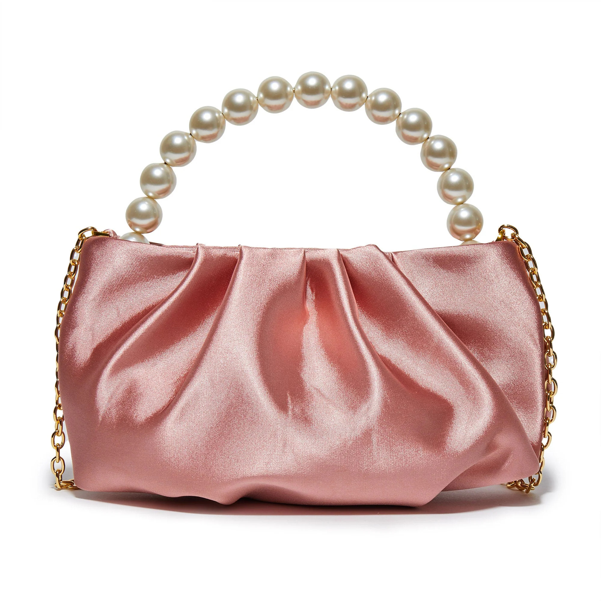 DUSTY ROSE MARLOWE SATIN EVENING POUCH | LELE SADOUGHI