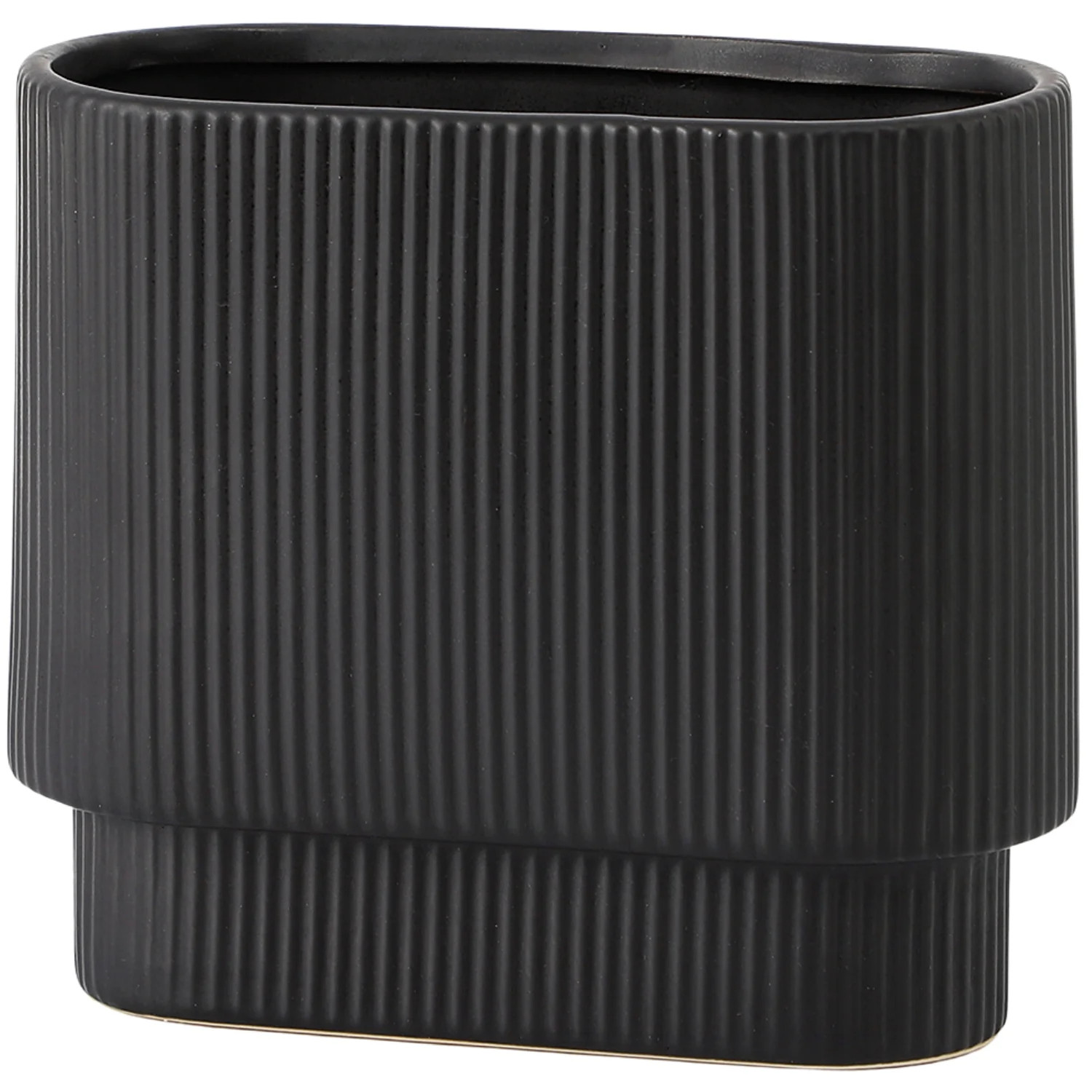 YANWE1 Black Ceramic Flower Vase, Decorative Vase, Boho Vase, Mondern Vase, Ribbed Vase, Rectangl... | Walmart (US)