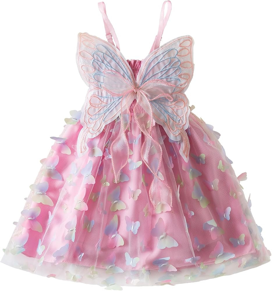 NNJXD Flower Girl Embroidery Dress Little Princess Tie Bowknot Summer Casual Dresses | Amazon (US)