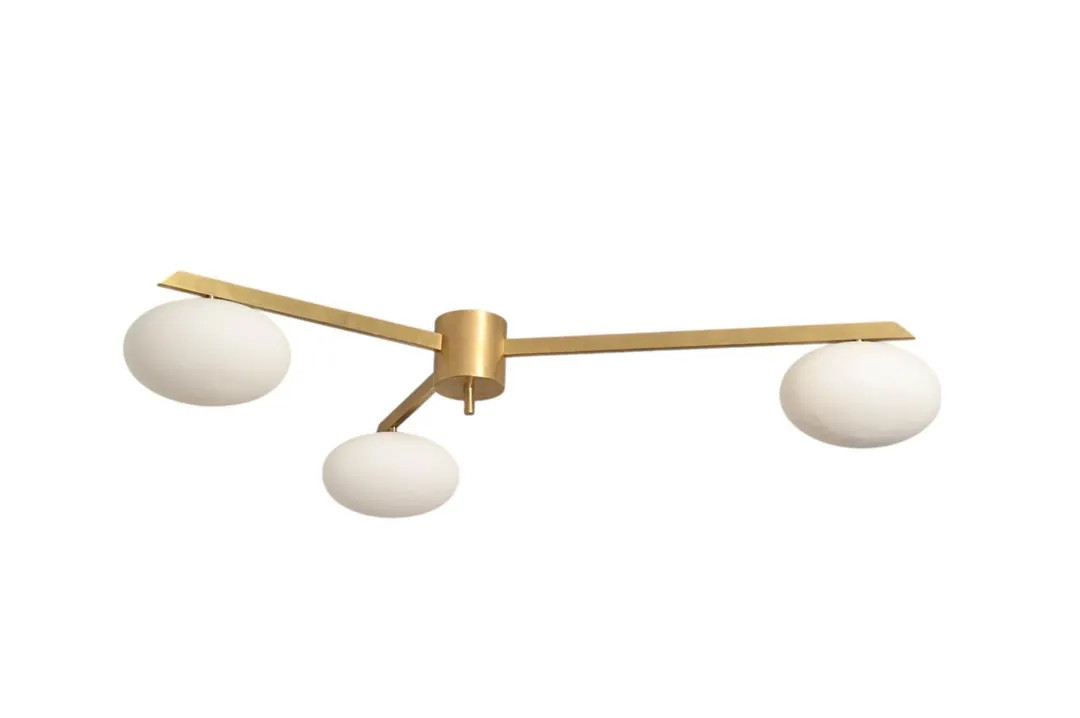 3 Light Stilnovo Style Globe Mid Century Brass Sputnik Chandelier Light Fixture - Etsy Pakistan | Etsy (US)