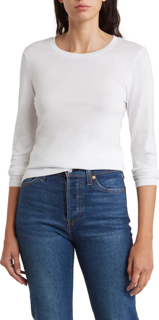 Nordstrom Crewneck Long Sleeve Pima Cotton T-Shirt | Nordstromrack | Nordstrom Rack
