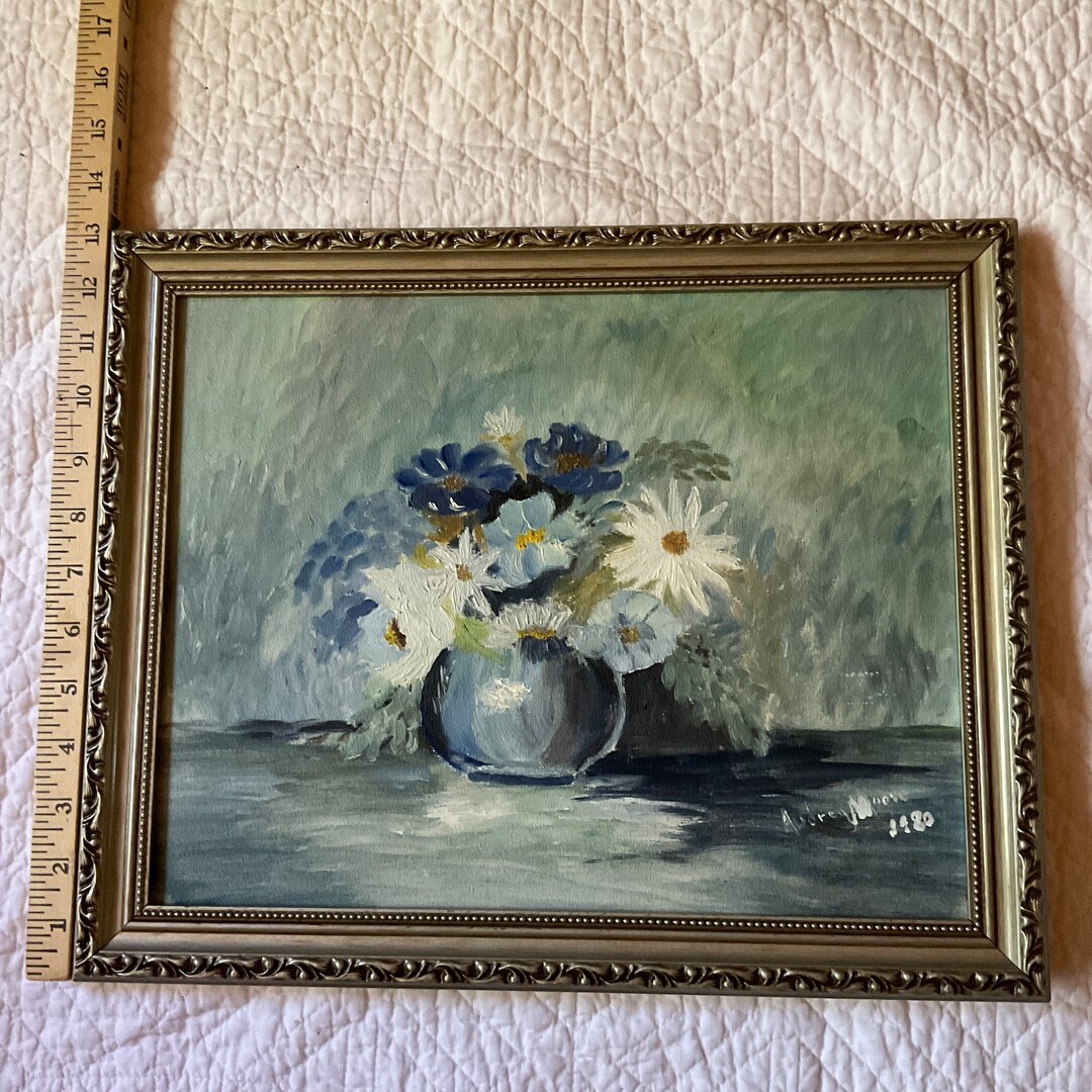 Vintage 80s Hand Painted Original PAINTING Signed Floral Flowers Wildflowers Acrylic Framed Art B... | Etsy (US)