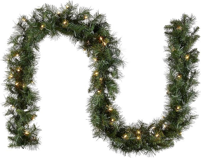National Tree Company Pre-Lit Artificial Christmas Garland, Green, Winchester Pine, White Lights,... | Amazon (US)