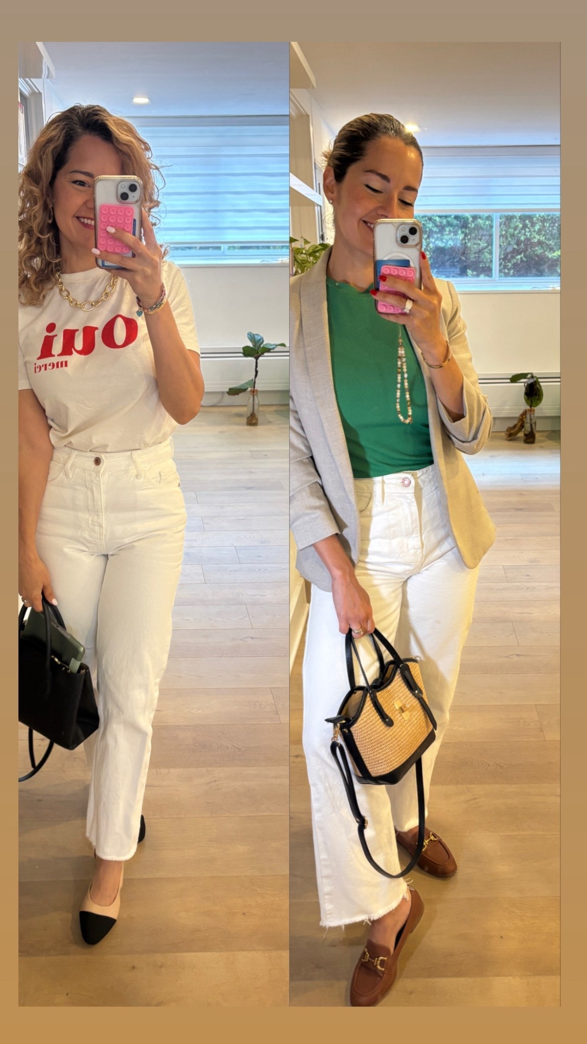 White jeans - 2 Outfits 

#LTKworkwear #LTKstyletip #LTKshoes