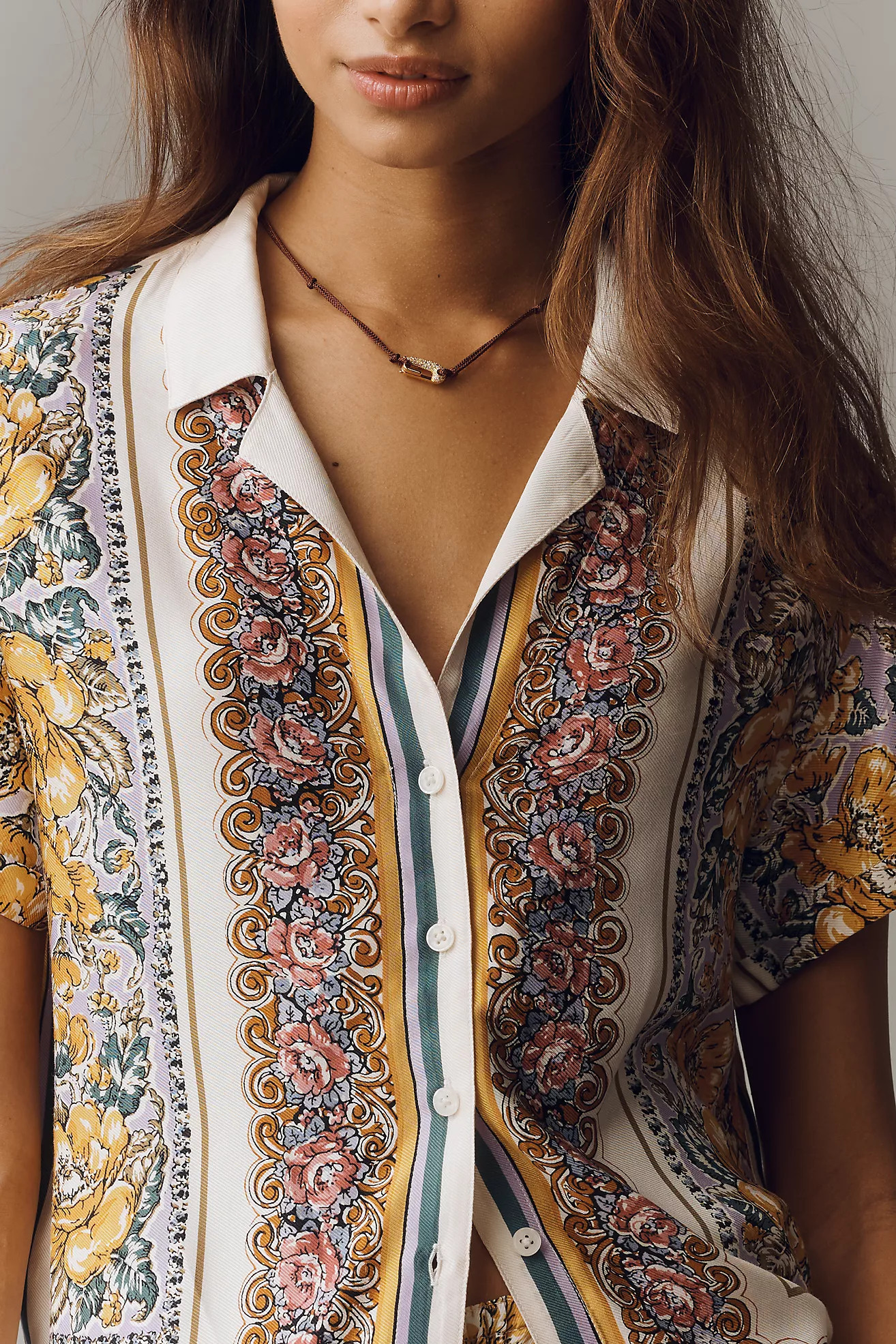 The Brenna Short-Sleeve Buttondown Shirt | Anthropologie (US)