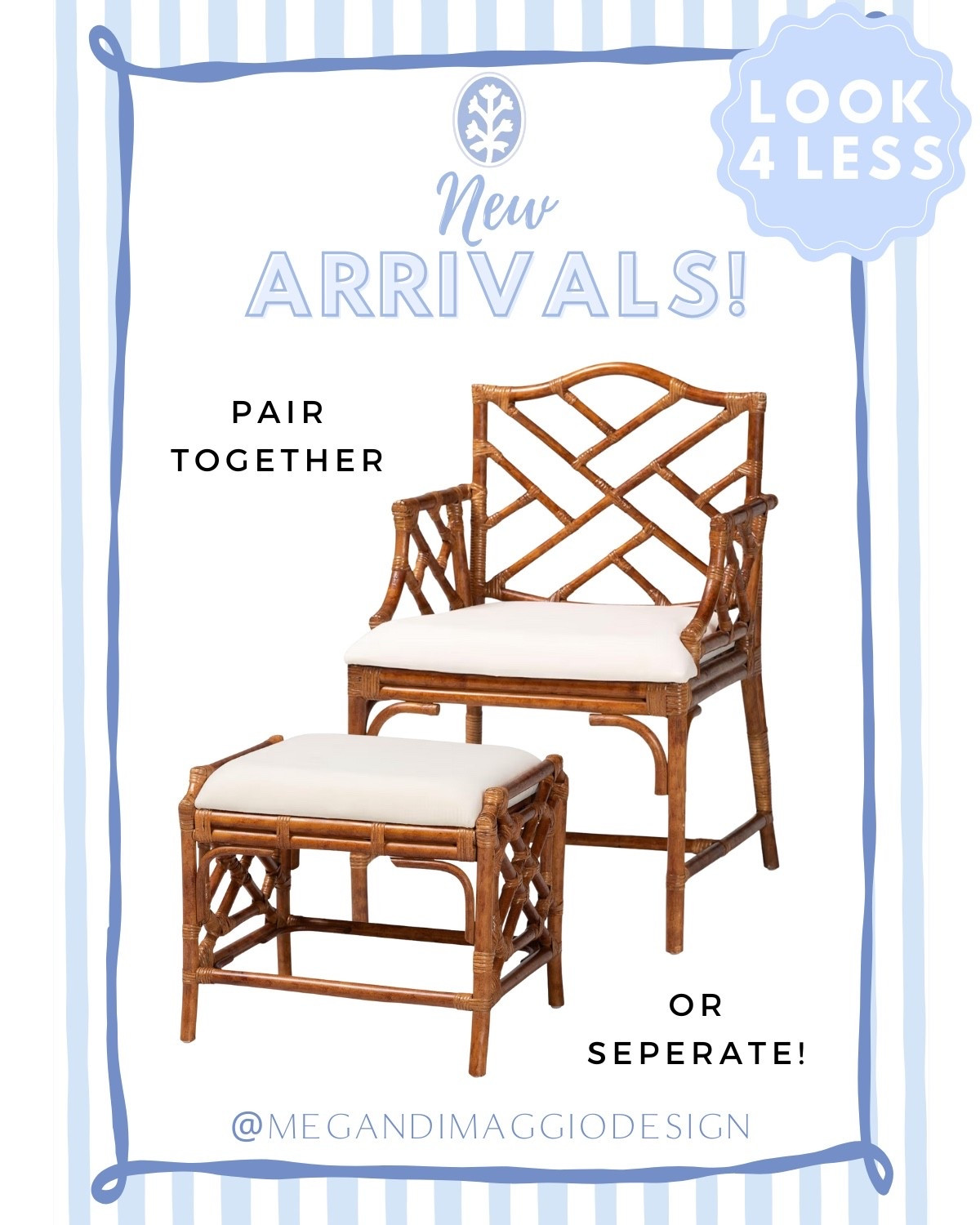 Love these new Chippendale tortoise look for less pieces!! Pair this new arm chair with this footstool, or separately!! More from the new collection linked! Giving major Ballard designs and society social vibes but for HUNDREDS less!!!

#LTKSaleAlert #LTKHome