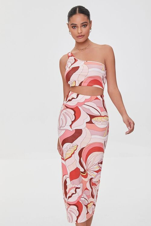 Tropical Print Crop Top & Skirt Set | Forever 21 | Forever 21 (US)