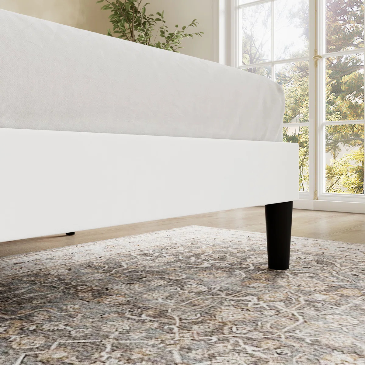 Candler Velvet Upholstered Platform Bed with Wingback Headboard and Wooden Slats | Wayfair North America