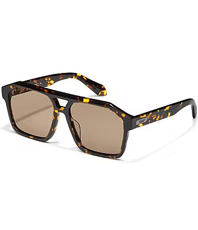 QUAY Men's Soundcheck 48mm Tortoise Geometric Aviator Sunglasses - Yellow Tortoise/Tan | Dillard's
