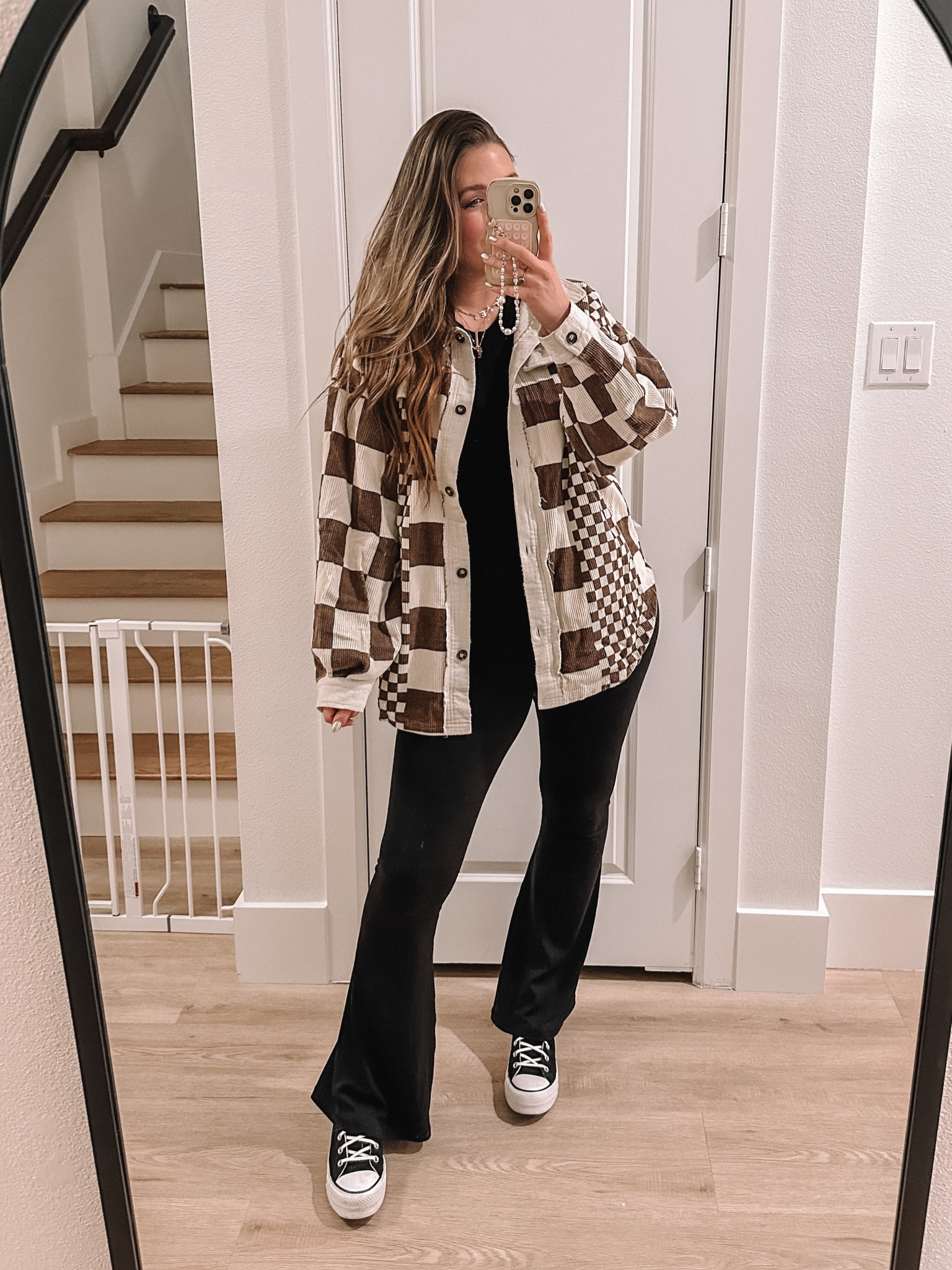 I LOVE this checkered corduroy shacket! Wearing a L, if in between you can size down & still have an oversized fit. 50% off sitewide starts NOW!! 

#LTKCyberWeek #LTKGiftGuide #LTKmidsize