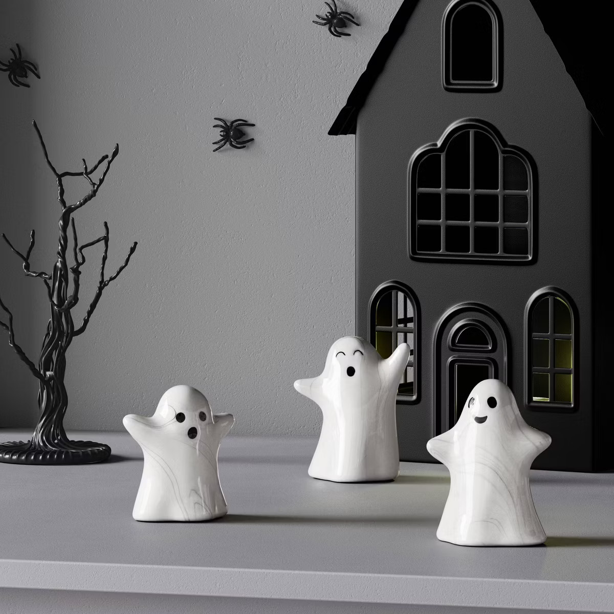 3pc Ghosts Mini Mantle Ceramic Decorative Accent Set - Hyde and EEK! Boutique™ | Target