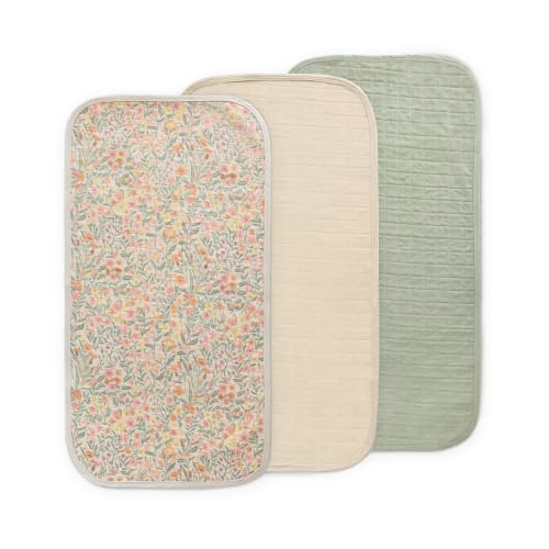 mushie Water Repellent Changing Pad Liners | Cotton (Pastel Blooms Combo) | Amazon (US)
