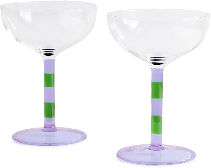 Striped Coupes Glass (Set of 2) | Amazon (US)