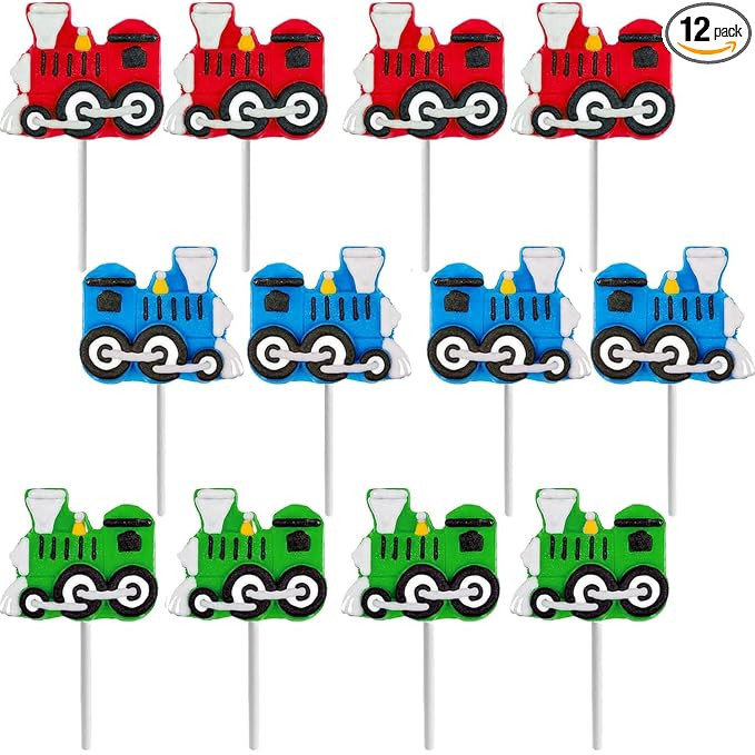 Train Shaped Lollipops, Individually Wrapped Candy Suckers for Birthday Party, Favors for Kids, G... | Amazon (US)