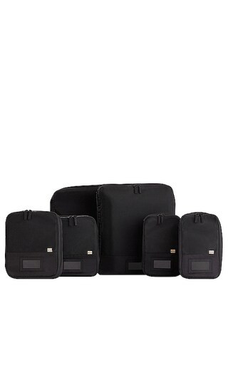 6 Piece Compression Packing Cubes in Black | Revolve Clothing (Global)