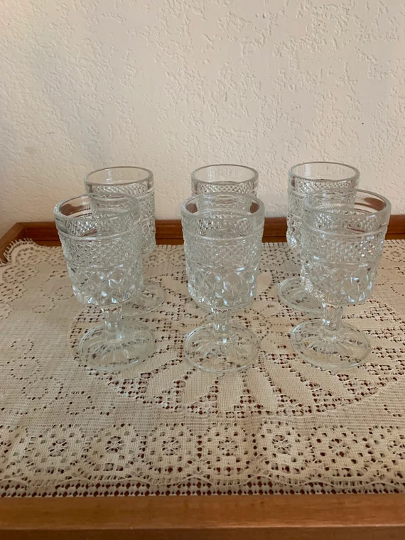 6 Vintage 4-1/2 Wine Glasses Wexford by Anchor Hocking | Etsy | Etsy (US)